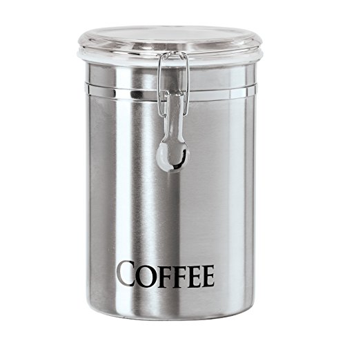 Oggi 62-Ounce Brushed Stainless Steel "Coffee" Airtight Canister