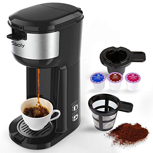 Sboly Single Serve K Cup Coffee & Ground Coffee Maker