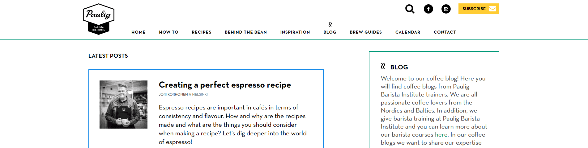 Paulig Barista Institute