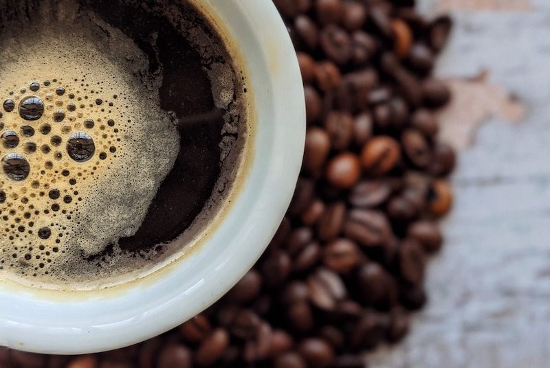 coffee beans brewed
