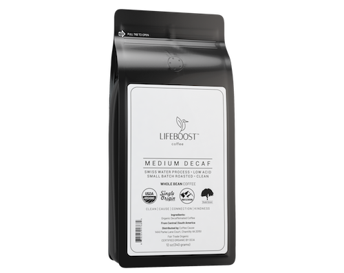 Lifeboost decaf coffee medium roast