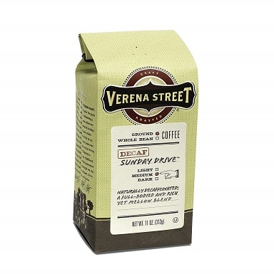 Verena Street 11 Ounce Ground, Swiss Water Process Decaf Coffee