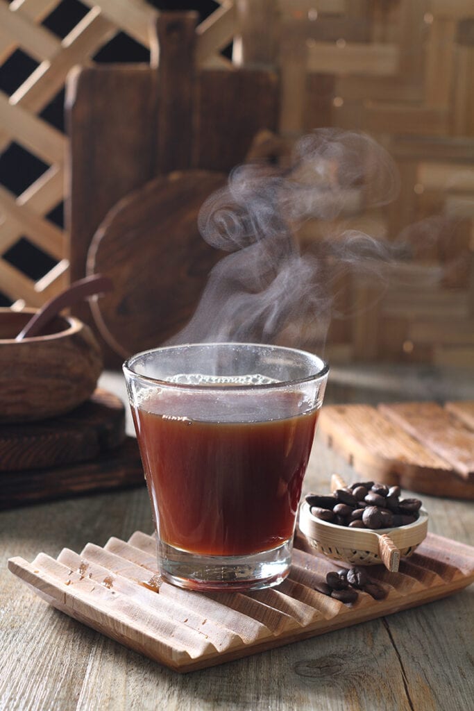 a cup of low acid coffee