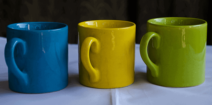 colorful coffee mugs