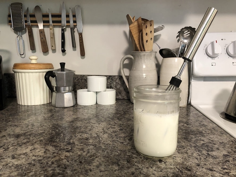 vanilla frothed milk