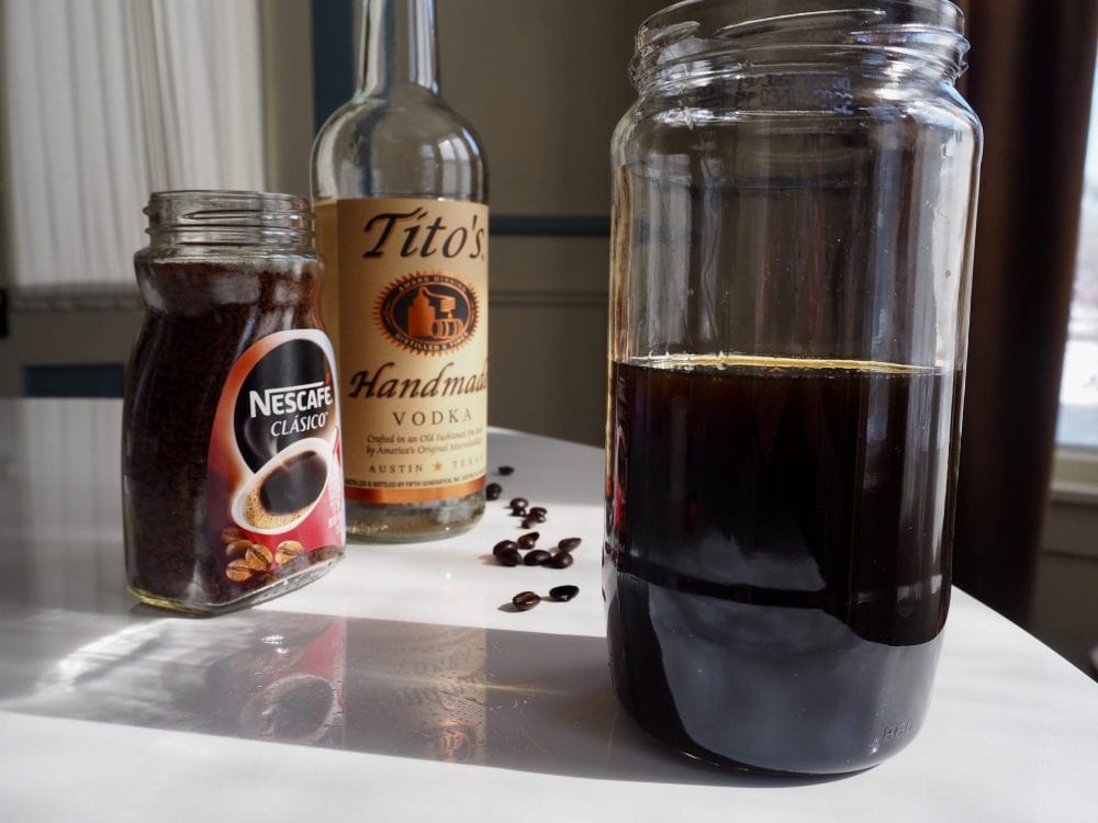Coffee liqueur stored