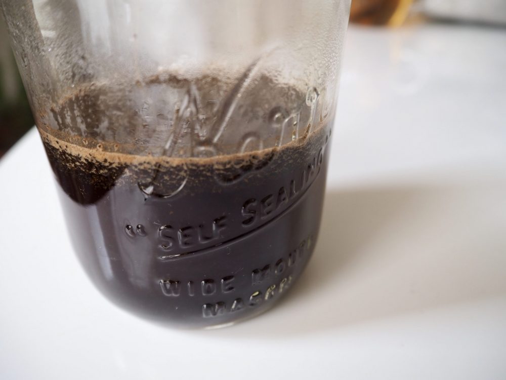 Hot coffee in a Mason jar