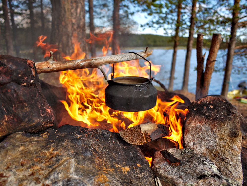 cowboy coffee on the campfire