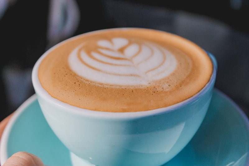 flat white coffee drink in ceramic cup