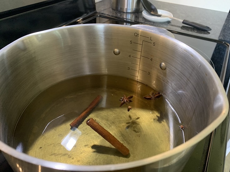 Ingredients in pot
