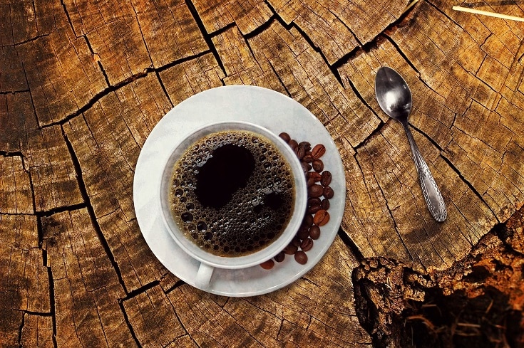 Coffee on wood