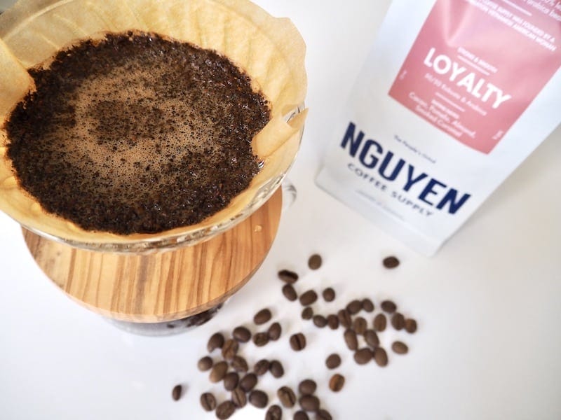 Nguyen Coffee Supply brewing with Hario V60