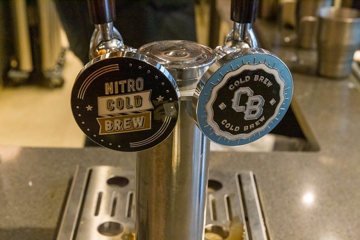 Nitro cold brew and Cold brew coffee served on tap
