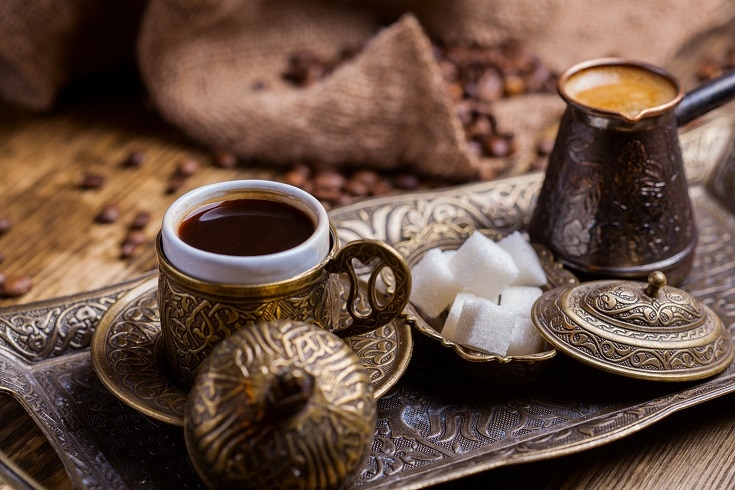 Turkish Coffee with sugar cubes