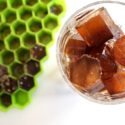 coffee ice cubes in a glass