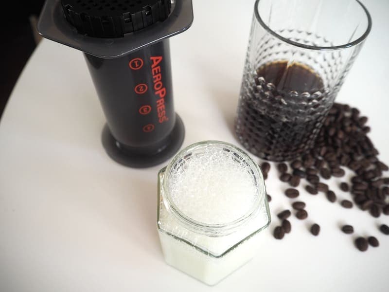 AeroPress latte frothed milk
