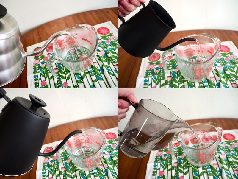 Hario kettle pouring water