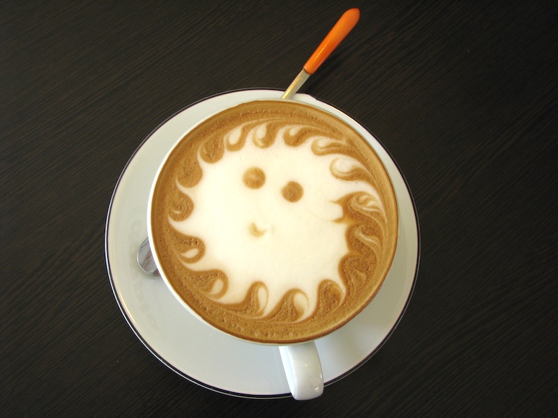 latte art sunrise