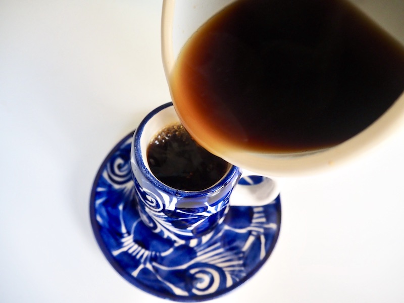 pour Keurig coffee into espresso cups