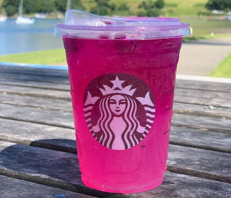 Starbucks Mango Dragonfruit Refresher pink iced drink_Nicole