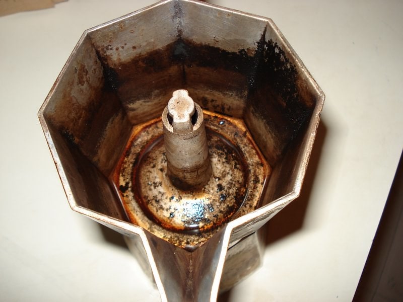 a dirty moka pot