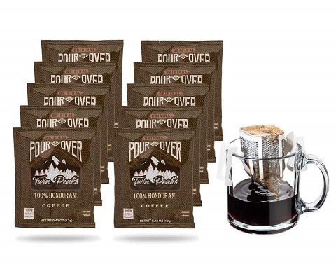 Twin Peaks Premium 100% All Natural Single-Serve Pour Over Honduran Arabica Coffee