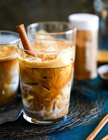 iced cinnamon almond milk macchiato