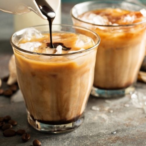 mocha syrup in iced coffee