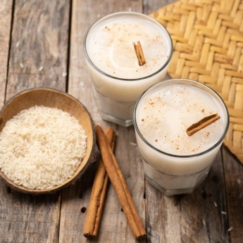 horchata latte with rice and cinnamon