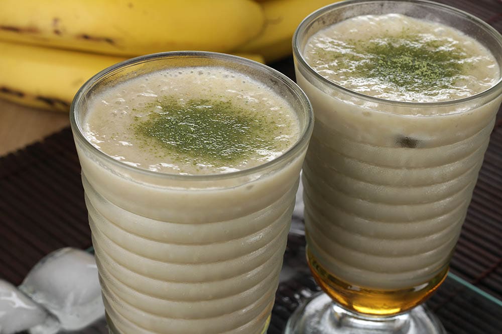 banana mocha matcha smoothies