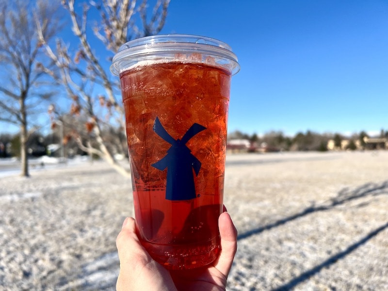 Dutch Bros vampire slayer rebel energy drink iced