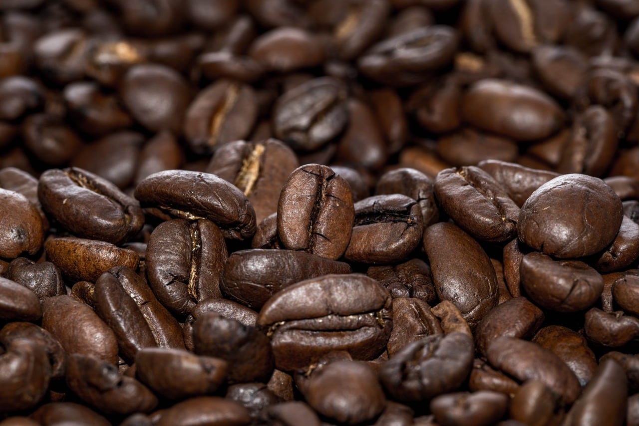 dark roasted coffee beans