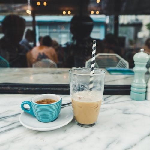 iced espresso and hot espresso