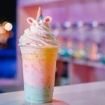 rainbow frappuccino with whipped cream