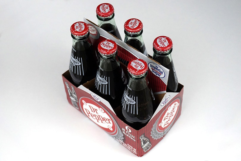 6 bottles of dr. pepper soda