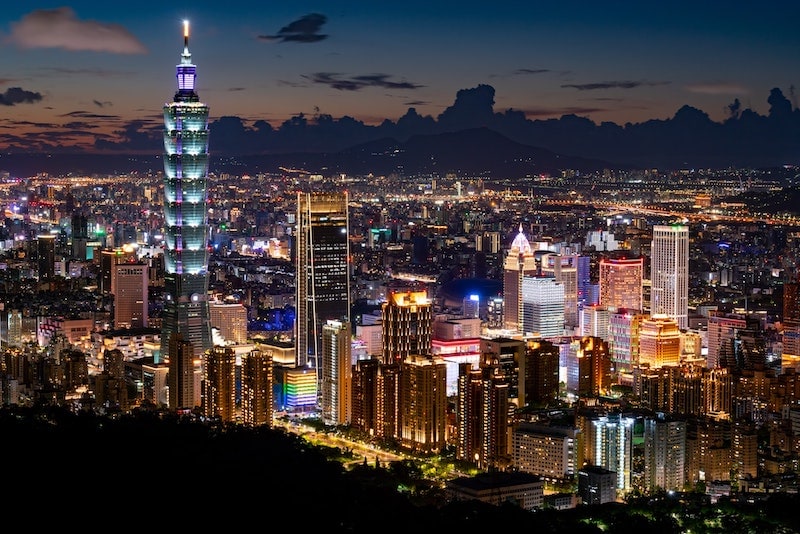 Taipei Taiwan city at night
