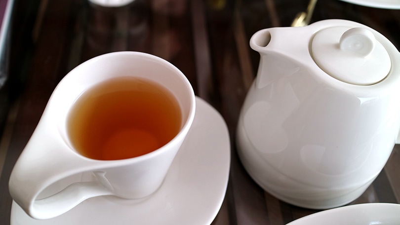 oolong tea in a white cup