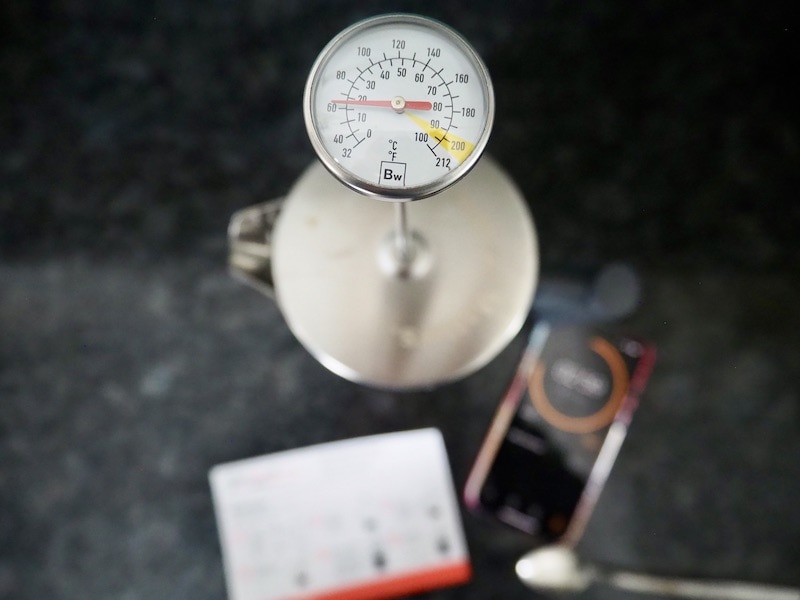 Barista Warrior French press thermometer brewing