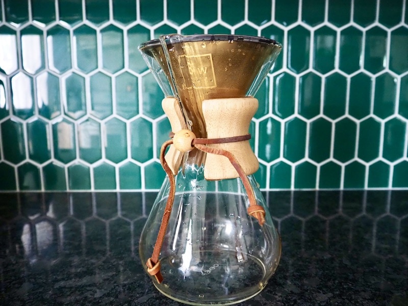 Barista Warrior reusable filter in Chemex