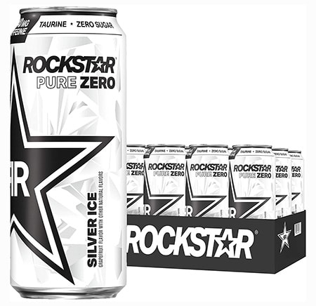 Rockstar Pure Zero Energy Drink, Silver Ice