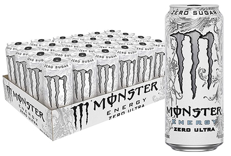 Monster Energy Zero Ultra, Sugar Free Energy Drink, 16 Ounce (Pack of 24)