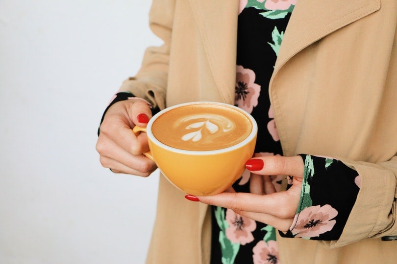 cropped woman holding a cup of coffee