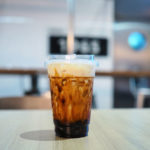 brown sugar milk tea on the table