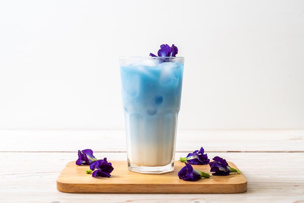 butterfly pea milk tea