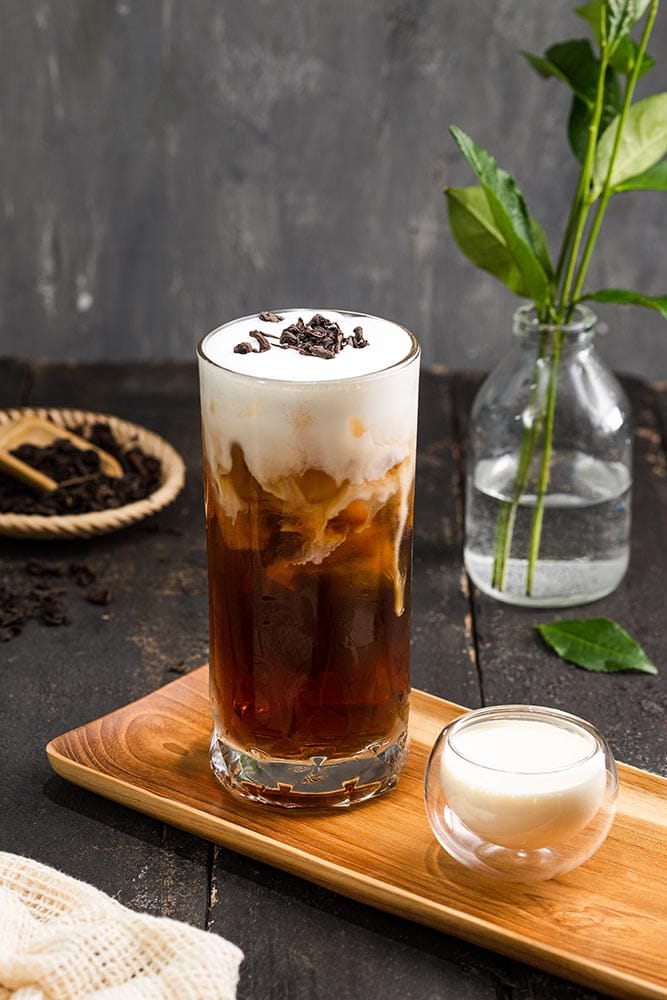 Oolong milk Tea in a glass