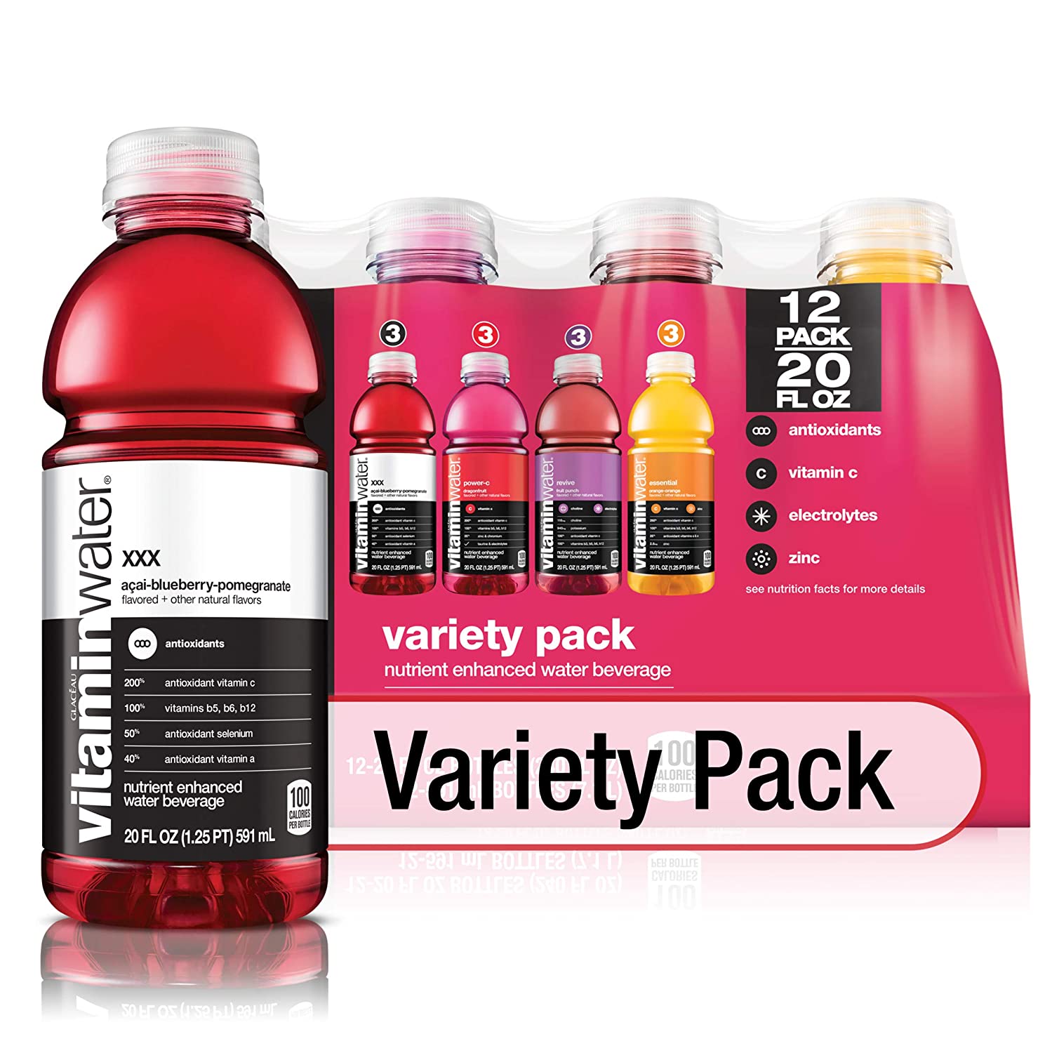 VitaminWater Flavored Water variety pack
