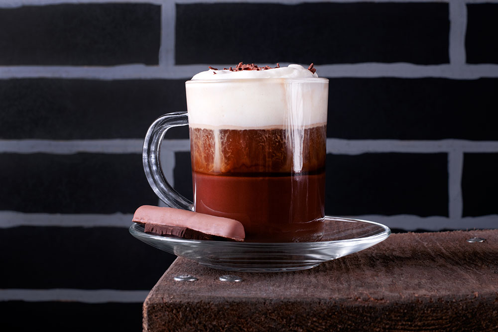 a cup of Bicerin Italian coffee
