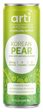 Arti Caffeinated Sparkling Water, Korean Pear