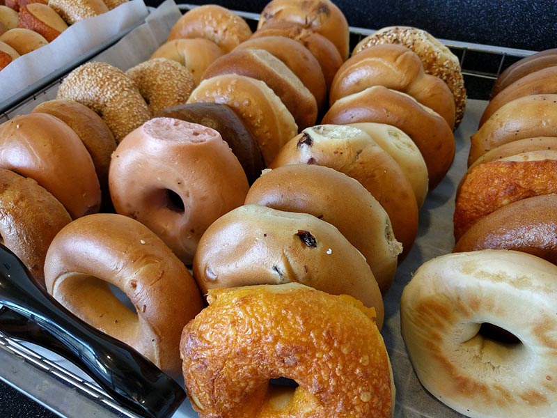 bagel on a tray