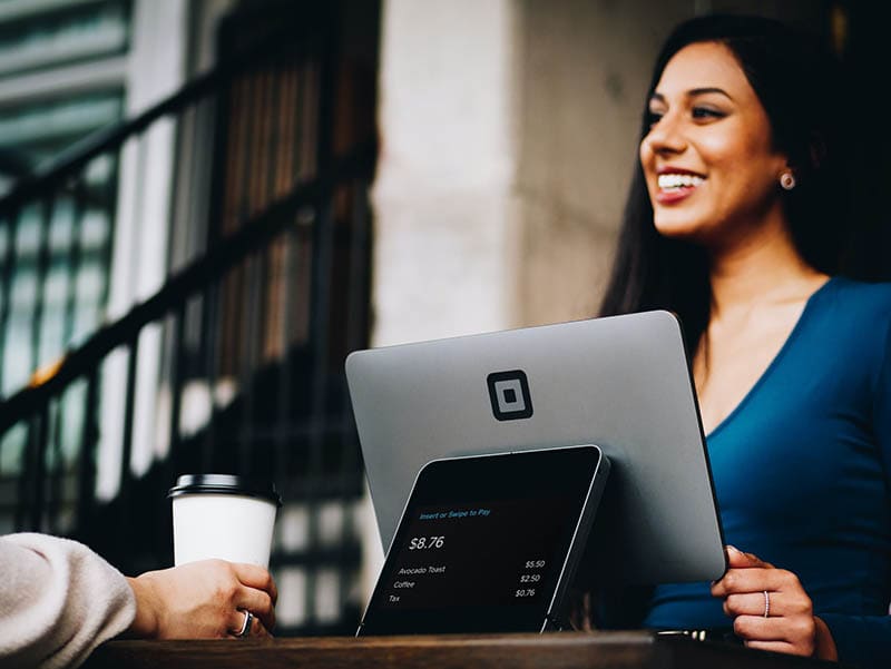 woman smiling to her customer